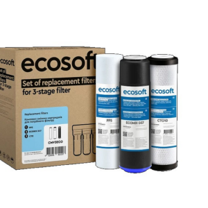 Комплект картриджів Ecosoft CMV3ECO х2 для проточного фільтра Комплект картриджів Ecosoft CMV3ECO х2 для проточного фільтра