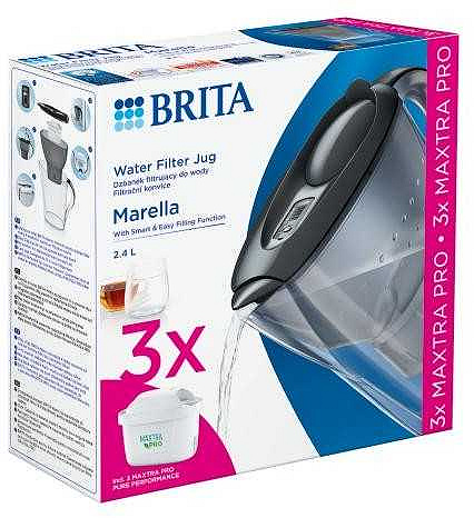 Фільтр-глек для води BRITA Marella Cool Graphite 3 картриджі в комплекті