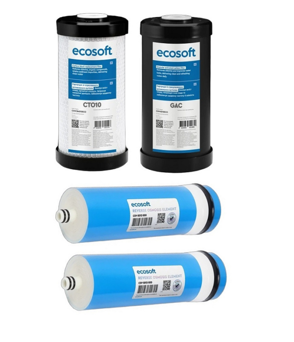 Комплект картриджів Ecosoft RObust 3000MAX + 2шт Мембрани Ecosoft 500GPD (CSV3012500ECO) Комплект картриджів Ecosoft RObust 3000MAX + 2шт Мембрани Ecosoft 500GPD (CSV3012500ECO)