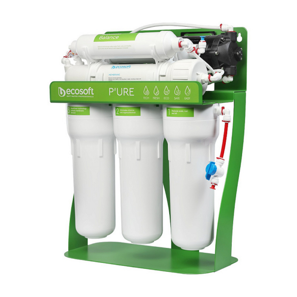 Фільтр зворотного осмосу Ecosoft P'ure Balance з помпою на станині (MO675MBALPSECO) Фільтр зворотного осмосу Ecosoft P'ure Balance з помпою на станині (MO675MBALPSECO)