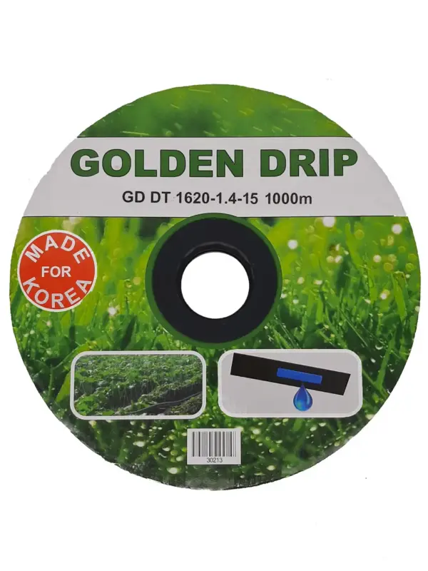 GOLDEN DRIP Капельная лента с плоским эмиттером 1620-1.4-15 1000м GOLDEN DRIP Крапельна стрічка з плоским евітером 1620-1.4-15 1000 м