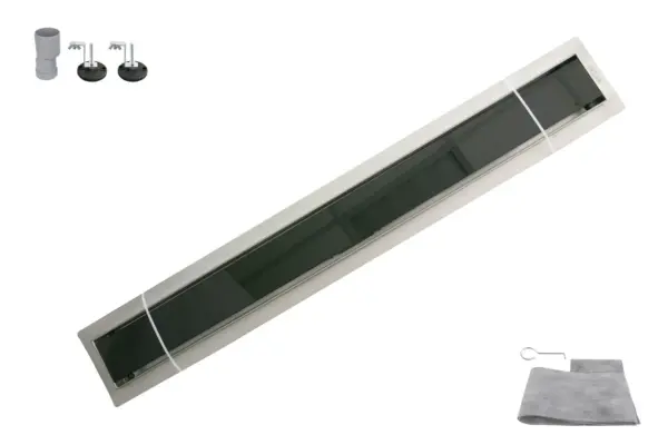 Трап душ. OCEAN 4 із нерж. сталі 70*600мм (Glass Black) Трап душ. OCEAN 4 із нерж. сталі 70*600мм (Glass Black)