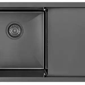 Мойка 7844 HDE (2.7/1.0/220) black без отверстия с крылом чаша из лива Мийка 7844 HDE (2.7/1.0/220) black без отвора з крилом чаша з лiва