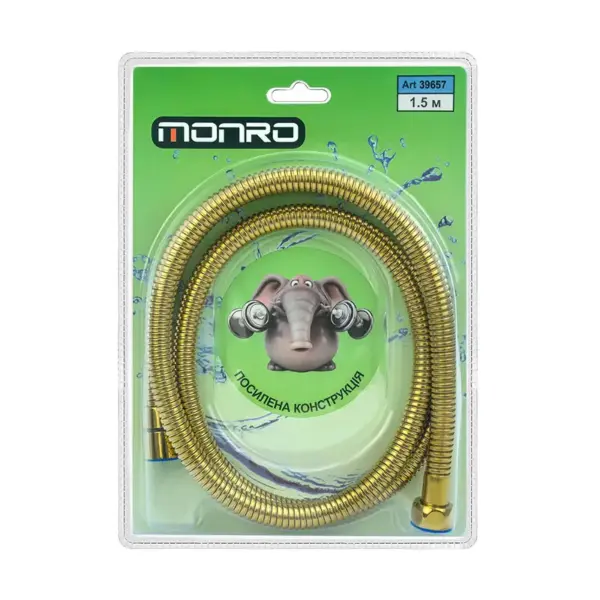 Шланг душ MONRO 1.5 м ЗОЛОТО WT-J150 (усиленный.слоник) Шланг душ MONRO 1.5 м ЗОЛОТО WT-J150 (посиленний.слоник)