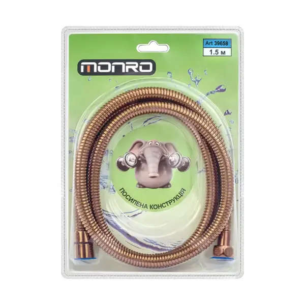 Шланг душ MONRO 1.5 м МИДЬ WT-J150 (усилен.слоник) Шланг душ MONRO 1.5 м МІДЬ WT-J150 (посиленний.слоник)