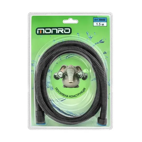 Шланг душ MONRO 1.5 м ЧЕРНЫЙ WT-J150 (усилен.слоник) Шланг душ MONRO 1.5 м ЧОРНИЙ WT-J150 (посиленний.слоник)