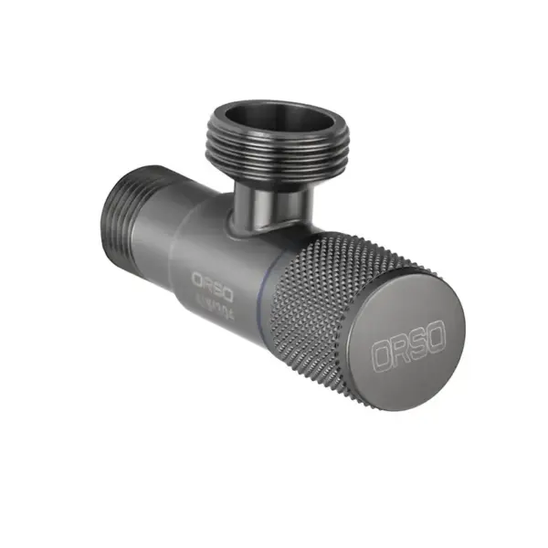 ORSO Кран угловой 1/2*1/2 SS XY-8094G (резьбленые проточки) GREY.НЕРЖ. ORSO Кран кутовий 1/2*1/2 SS XY-8094G (різьблені проточки) GREY.НЕРЖ.