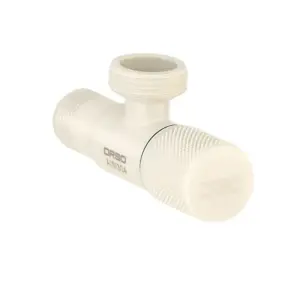 ORSO Кран кутовий 1/2*1/2 SS XY-8094W (різьблені проточки) WHITE НЕРЖ.