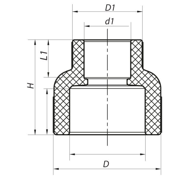 Муфта редукційна ВВ 75x40 PPR Koer K0208.PRO Муфта редукційна ВВ 75x40 PPR Koer K0208.PRO