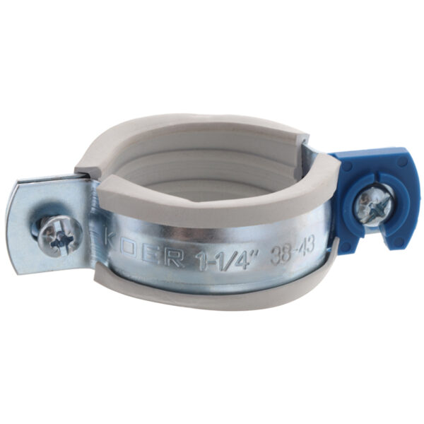 Хомут трубний оцинкований Koer KCB.10.G 1-1 / 4 "(38-43) сірий