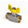 Кран кульовий KOER KR.218.G - 1" FM ГШМ YELLOW, ручка "метелик" жовта Кран кульовий KOER KR.218.G - 1" FM ГШМ YELLOW, ручка "метелик" жовта