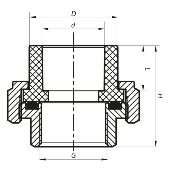Згін-американка ВР 50x1.1 / 2F PPR KOER K0133.PRO Згін-американка ВР 50x1.1 / 2F PPR KOER K0133.PRO