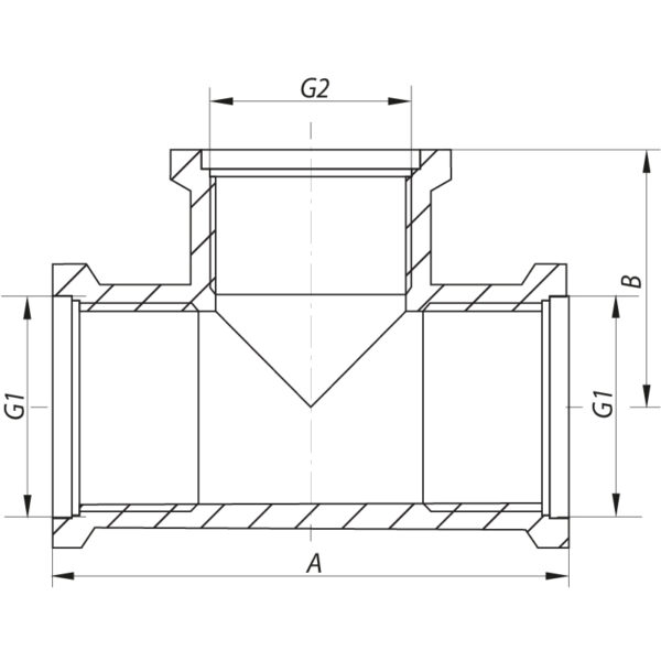 Трійник редукційний 3/4"х1/2"х3 / 4 "ВВВ Koer KF.T080608F