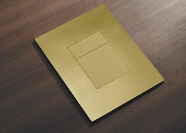 Панель змиву KOER KT-0607-12 157x198x3mm пластикова, кнопка квадратна (колір матове золото)