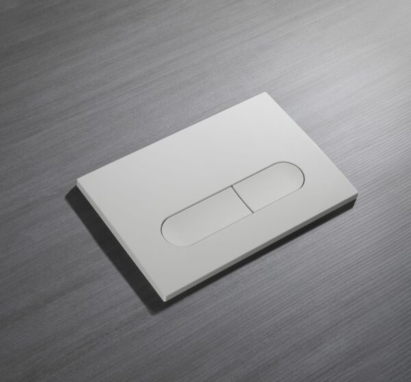 Панель змиву KOER KT-0608-03 240x160x10mm пластикова, кнопка закруглена (колір білий)