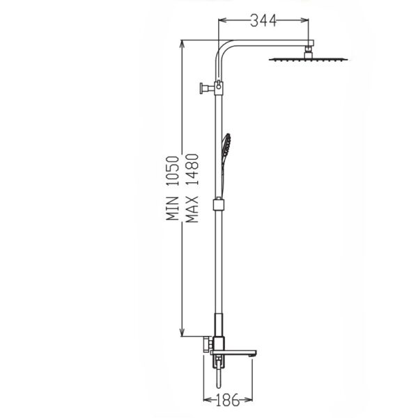 Душова колона зі змішувачем KOER KB-56039-01, 3 функції (Колір хром) Душова колона зі змішувачем KOER KB-56039-01, 3 функції (Колір хром)
