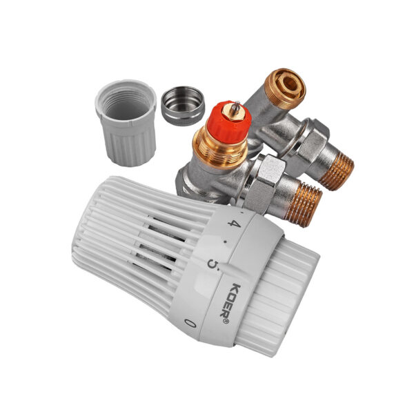 Комплект для підключення радіатора Koer SET-23 - 1/2'' кутовий з термоголовкою, клікове кріплення Комплект для підключення радіатора Koer SET-23 - 1/2'' кутовий з термоголовкою, клікове кріплення