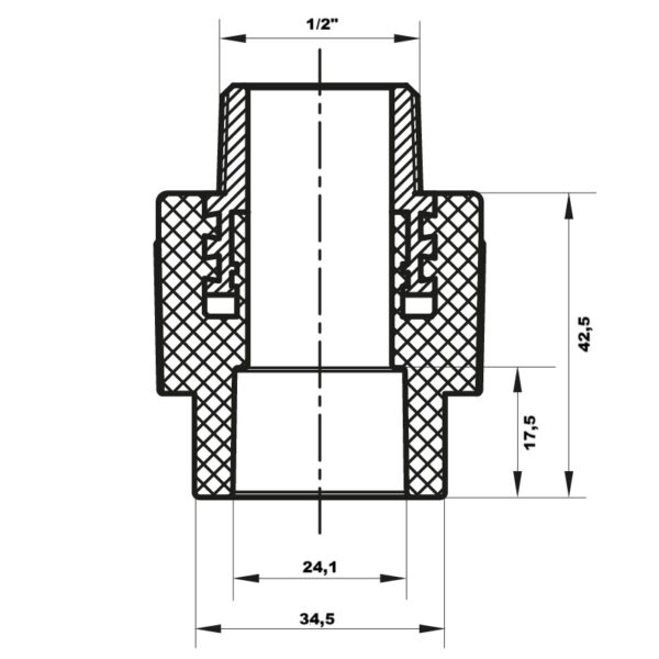 З'єднувальна муфта ЗР 25x1/2M PPR Koer K0096.PRO