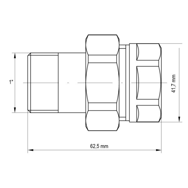 Згін американка 1 "прямий Koer KR.341 Згін американка 1 "прямий Koer KR.341