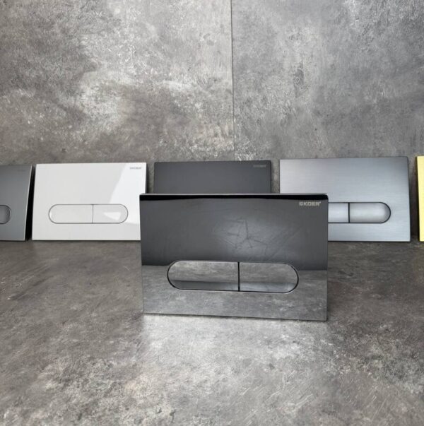 Панель змиву KOER KT-0608-01 240x160x10mm пластикова, кнопка закруглена (колір хром) Панель змиву KOER KT-0608-01 240x160x10mm пластикова, кнопка закруглена (колір хром)