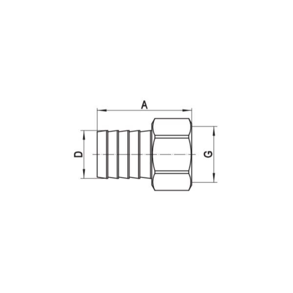 Штуцер для приєднання шланга Koer KF.U06F-20 - 1/2"x20mm F