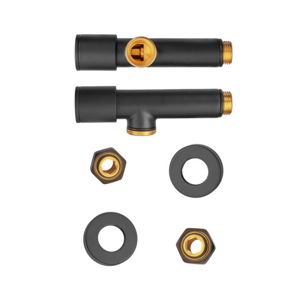 Комплект кранів рушникосушарки кутовий M1/2''xM1/2'' подовжений KOER KR.SET.535 BLACK Комплект кранів рушникосушарки кутовий M1/2''xM1/2'' подовжений KOER KR.SET.535 BLACK