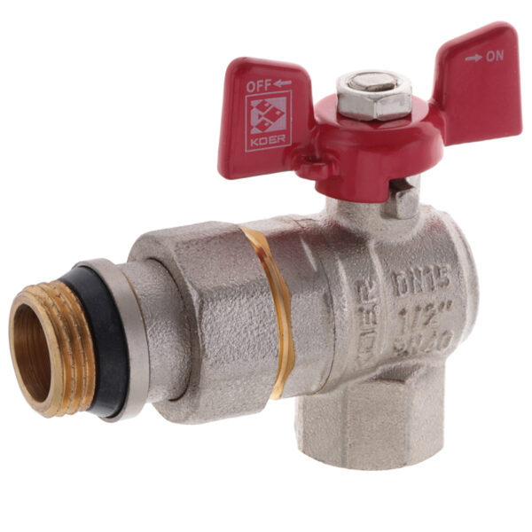 Кран з американкою 1/2" "антіпротечка"(Koer KR.228-Gi) кутовий Кран з американкою 1/2" "антіпротечка"(Koer KR.228-Gi) кутовий