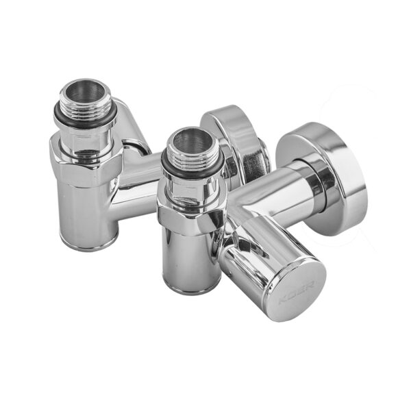 Комплект кранів рушникосушарки кутовий M1/2''xM1/2'' під ТЕН хромований KOER KR.SET.551 Комплект кранів рушникосушарки кутовий M1/2''xM1/2'' під ТЕН хромований KOER KR.SET.551