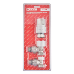 Комплект для підключення радіатора (кутовий) з термоголовкою 1/2'' ( KOER SET-29 ) Комплект для підключення радіатора (кутовий) з термоголовкою 1/2'' ( KOER SET-29 )