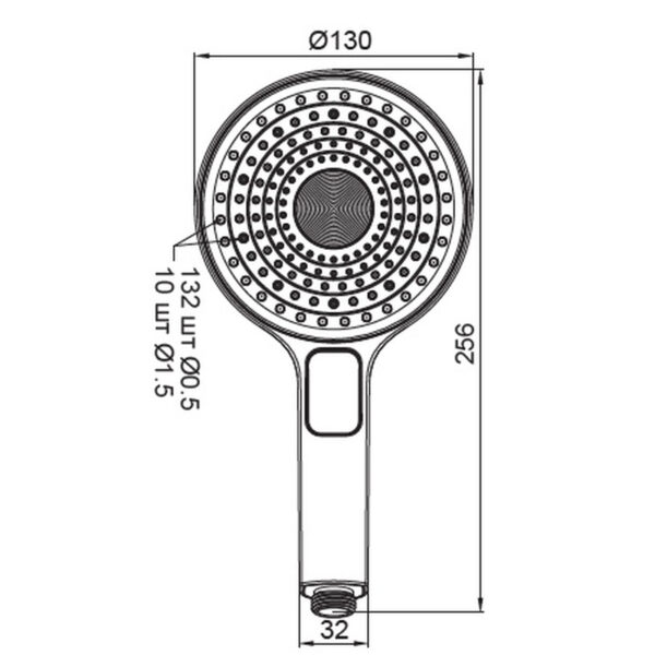 Лійка для душу KOER KP-0403-05, 3 функції (Колір чорний) Лійка для душу KOER KP-0403-05, 3 функції (Колір чорний)