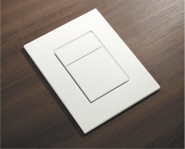 Панель змиву KOER KT-0607-03 157x198x3mm пластикова, кнопка квадратна (колір білий) Панель змиву KOER KT-0607-03 157x198x3mm пластикова, кнопка квадратна (колір білий)