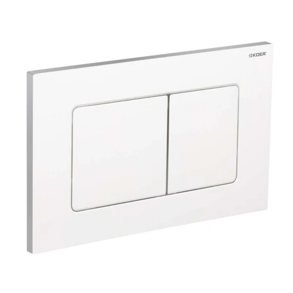 Панель змиву KOER KT-0602-03 240x160x10mm пластикова, кнопка квадратна (колір білий) Панель змиву KOER KT-0602-03 240x160x10mm пластикова, кнопка квадратна (колір білий)