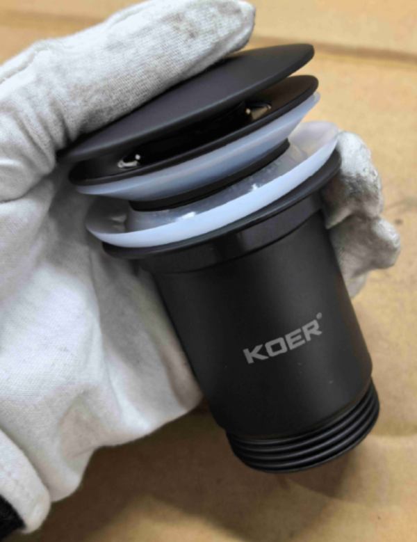 Донний клапан для раковини з переливом KOER PW-07-05 автоматичний (Click-Clack) (Колір чорний) 1 1/4'' Донний клапан для раковини з переливом KOER PW-07-05 автоматичний (Click-Clack) (Колір чорний) 1 1/4''