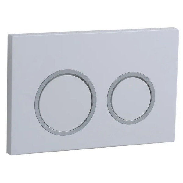 Панель змиву KOER KT-0605-03 220x140x12mm пластикова, кнопка кругла (колір білий) Панель змиву KOER KT-0605-03 220x140x12mm пластикова, кнопка кругла (колір білий)