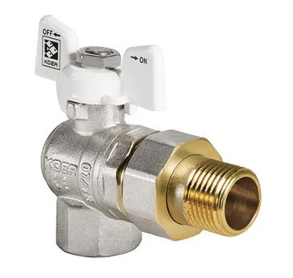 Кран з американкою 1/2" (Koer KR.228.W) кутовий білий Кран з американкою 1/2" (Koer KR.228.W) кутовий білий