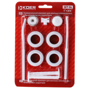 Комплект для радіатора 3/4" KOER SET-04 (з кріпленнями) Комплект для радіатора 3/4" KOER SET-04 (з кріпленнями)