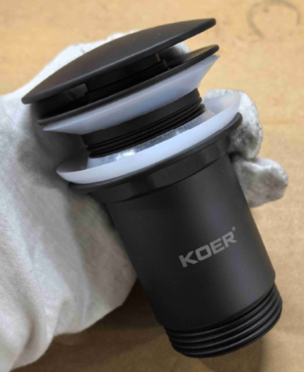 Донний клапан для раковини без переливу KOER PW-08-05 автоматичний (Click-Clack) (Колір чорний) 1 1/4'' Донний клапан для раковини без переливу KOER PW-08-05 автоматичний (Click-Clack) (Колір чорний) 1 1/4''