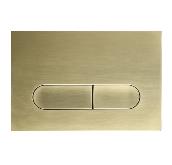Панель змиву KOER KT-0608-12 240x160x10mm пластикова, кнопка закруглена (колір матове золото)
