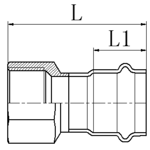 Перехідник із внутрішньою різьбою KOER KQ.A1506F PRESS-INOX AISI 304 15x1/2"