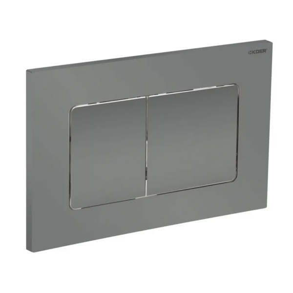 Панель змиву KOER KT-0602-07 240x160x10mm пластикова, кнопка квадратна (колір графіт) Панель змиву KOER KT-0602-07 240x160x10mm пластикова, кнопка квадратна (колір графіт)