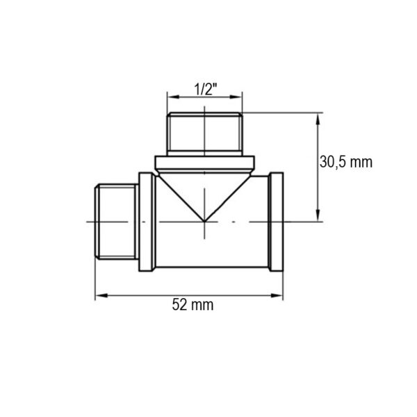 Трійник ВЗЗ Koer KF.T06FMM.WN - 1/2'' (без нікелю) Трійник ВЗЗ Koer KF.T06FMM.WN - 1/2'' (без нікелю)