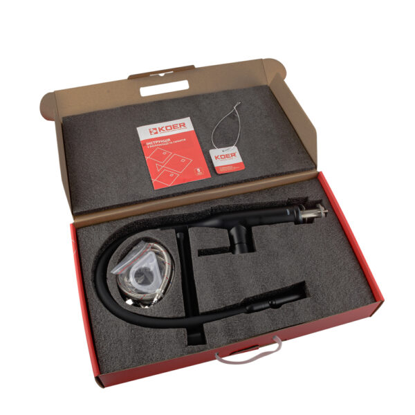 Змішувач для кухні KOER KI-70005-05 з нержавіючої сталі SUS304 (Колір чорний+силіконовий вилив чорний) Змішувач для кухні KOER KI-70005-05 з нержавіючої сталі SUS304 (Колір чорний+силіконовий вилив чорний)