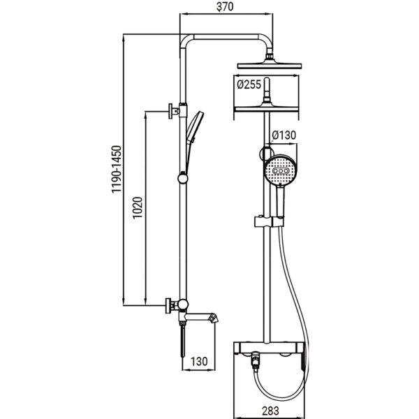 Душова колона зі змішувачем KOER KB-56029-01, 3 функції (Колір хром) Душова колона зі змішувачем KOER KB-56029-01, 3 функції (Колір хром)