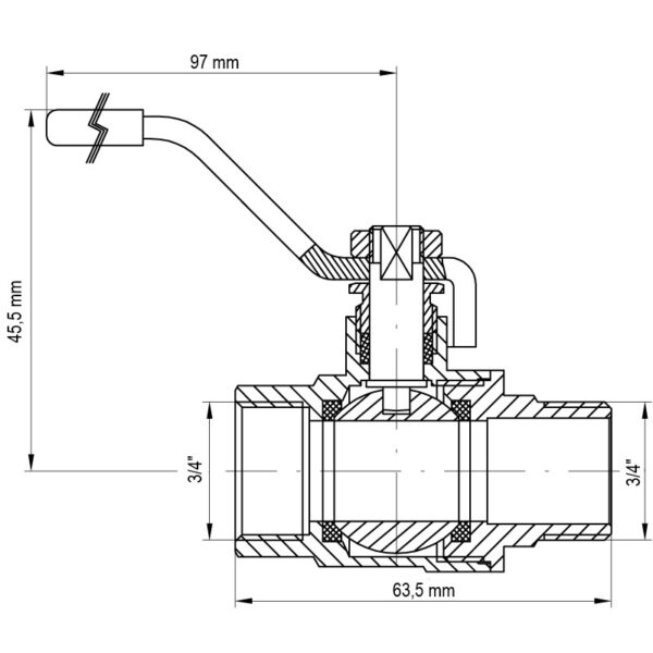 Кран кульовий Koer 3/4" ГШР (KR.215)