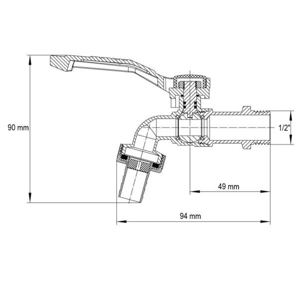 Кран поливу Koer KR.246 - 1/2" Кран поливу Koer KR.246 - 1/2"