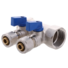 Колектор для теплої підлоги на 2 контура Koer KR.1126-2 1"x2 ways