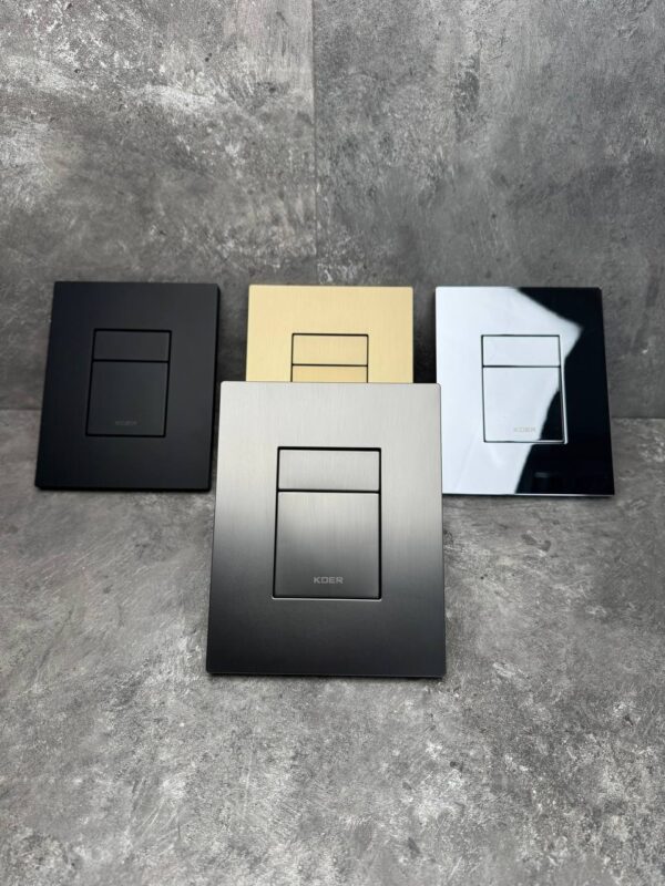 Панель змиву KOER KT-0607-07 157x198x3mm пластикова, кнопка квадратна (колір графіт)