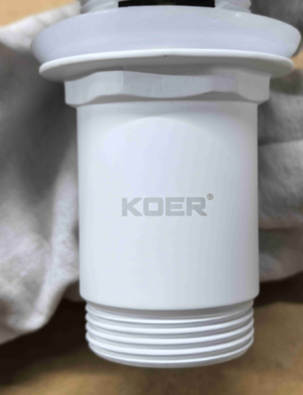 Донний клапан для раковини з переливом KOER PW-07-03 автоматичний (Click-Clack) (Колір білий) 1 1/4'' Донний клапан для раковини з переливом KOER PW-07-03 автоматичний (Click-Clack) (Колір білий) 1 1/4''