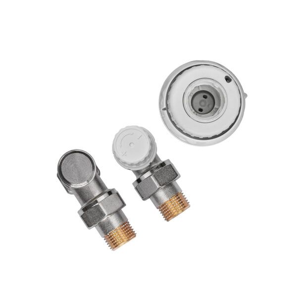 Комплект для підключення радіатора Koer SET-23 - 1/2'' кутовий з термоголовкою, клікове кріплення Комплект для підключення радіатора Koer SET-23 - 1/2'' кутовий з термоголовкою, клікове кріплення