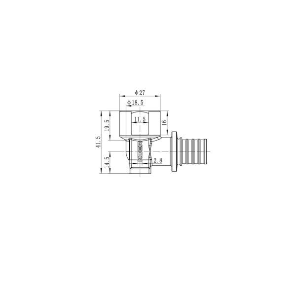 Кутник перехідний настінний з ВР Koer KA.LW06F-20 - 20(2.8mm) x 1/2"F Кутник перехідний настінний з ВР Koer KA.LW06F-20 - 20(2.8mm) x 1/2"F